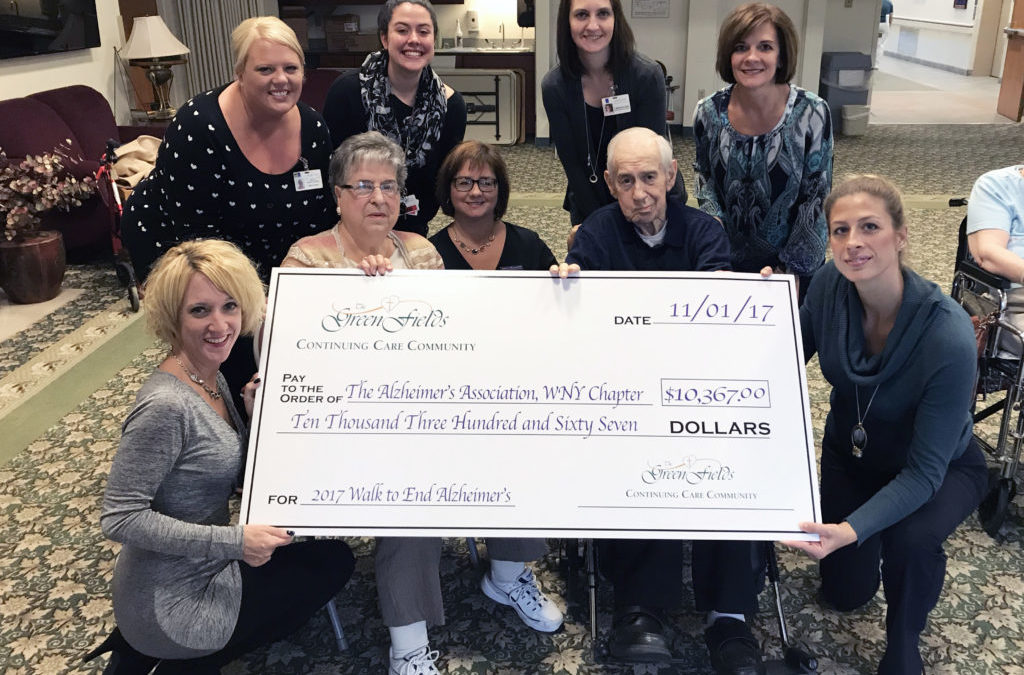 The GreenFields Residents Present Over $10,000 to the Alzheimer’s Association